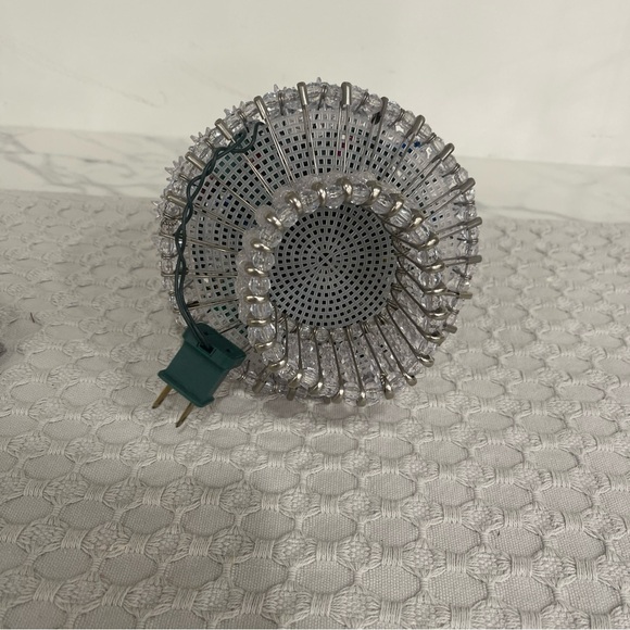 Vntg Handcrafted Clear Beaded Safety Pin/Light Up Christmas Tree 11” Color Light - Picture 7 of 9